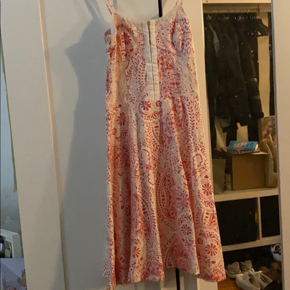 Cute paisley cream and pink/coral dress